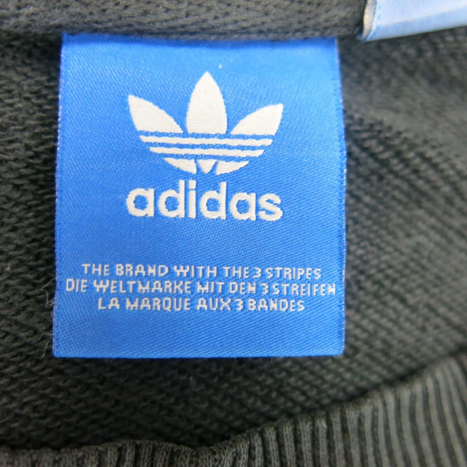 Adidas Mens Sweatshirt Size Large Black 3 Striped Activewear Pullover Sweatshirt