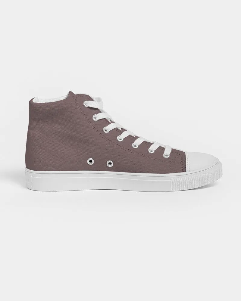 Medium Dark Pink Brown Women's High-top Canvas Sneakers | Women's | Medium Dark Pale Pastel Pink Brown | C0M30Y15K60