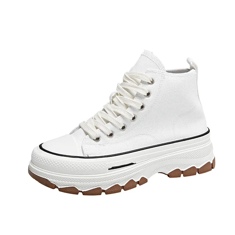 Women’s New Canvas Platform Sneakers – Casual Star-Print Trainers for Running, Tennis, and Outdoor Walking