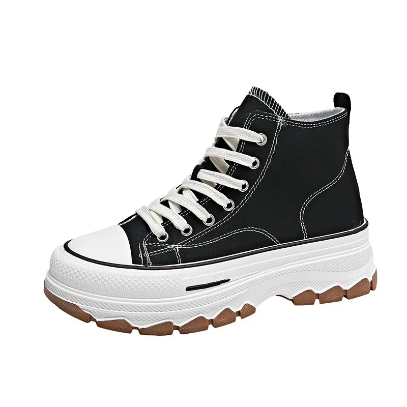 Women’s New Canvas Platform Sneakers – Casual Star-Print Trainers for Running, Tennis, and Outdoor Walking